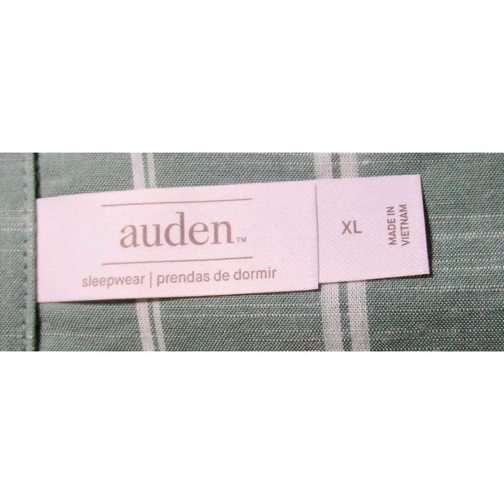 Auden Women's Sleepwear Pajama Top Green White Stripes Short Sleeves Size XL - Picture 5 of 8